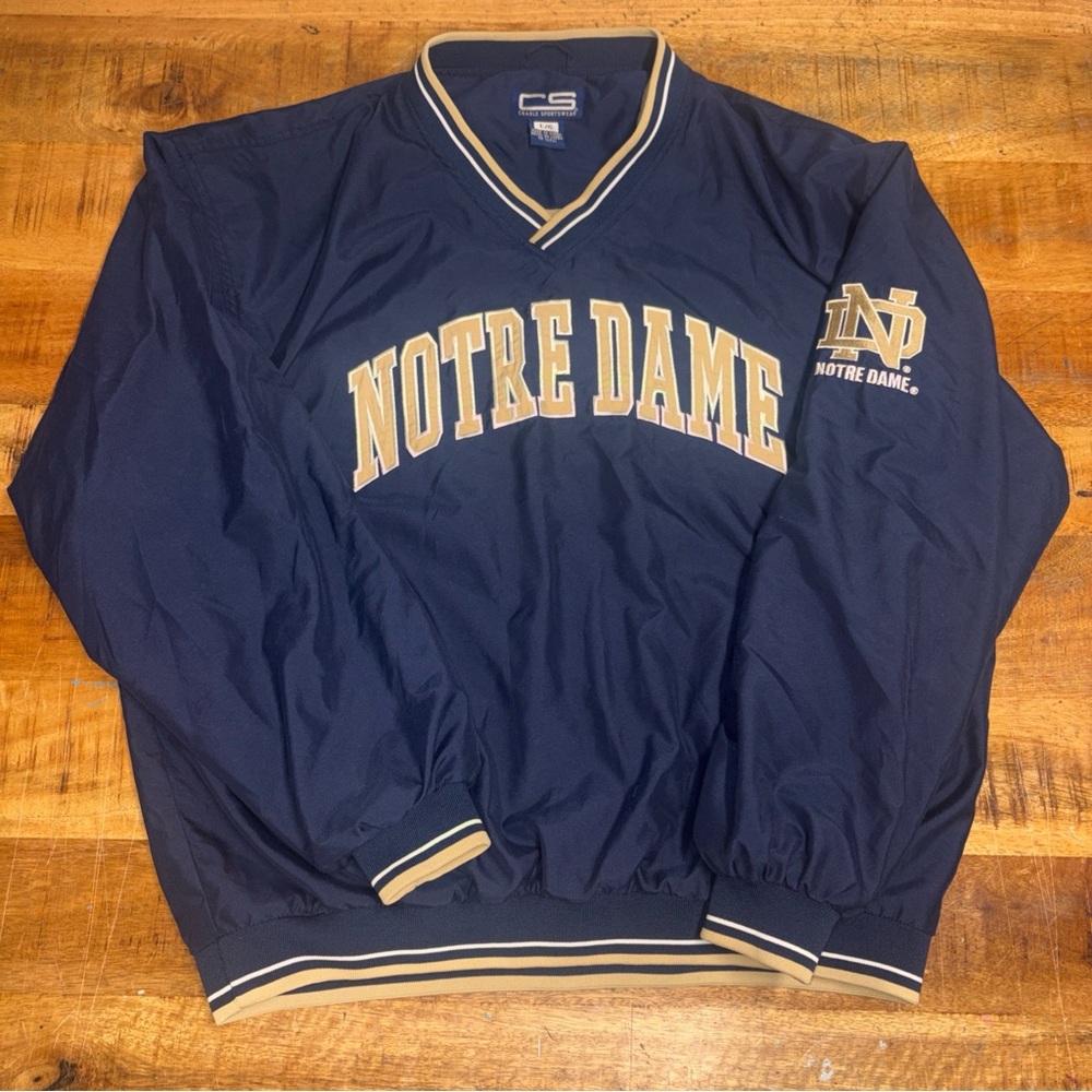 Notre Dame Fighting Irish Vintage Pullover Windbreaker Size L Crable Sportswear
